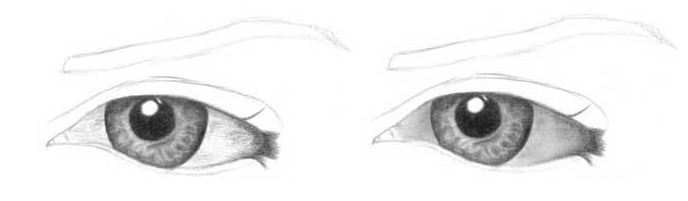 Учимся рисовать глаза человека - шаг 5
